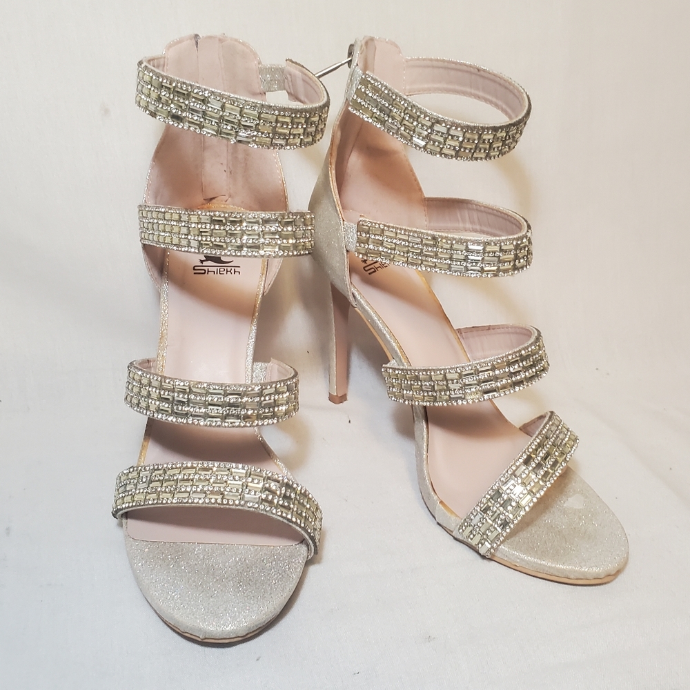 Open Toe Gem, Rhinestone, Glitter Strappy Heels